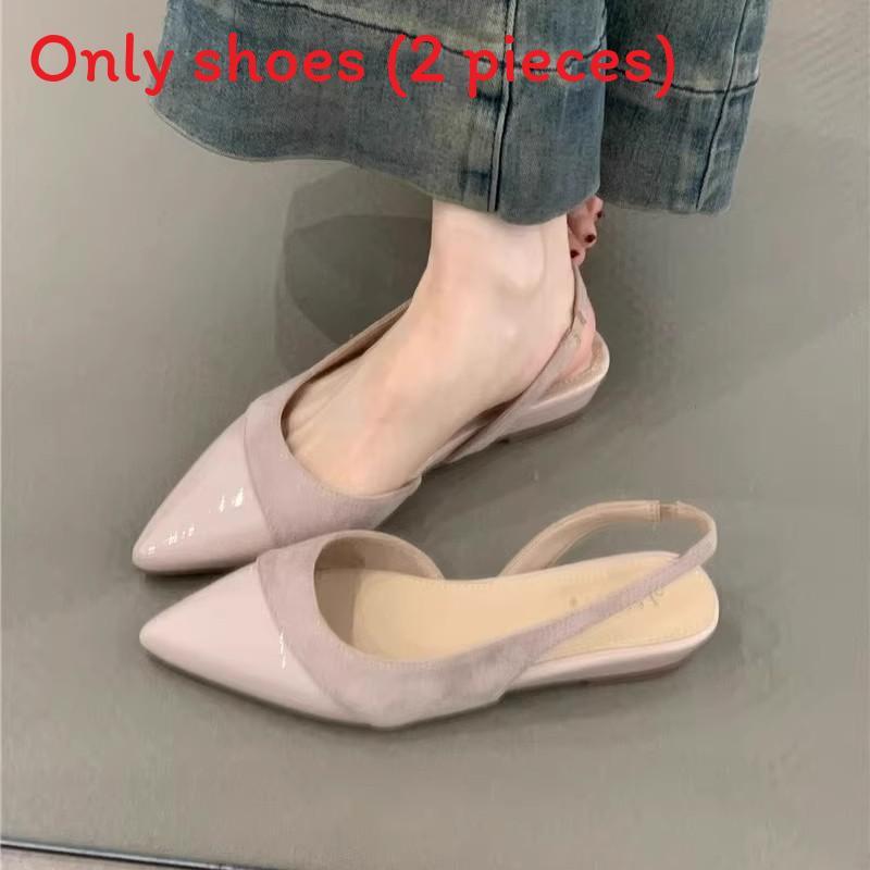 Fashion Womens Pu Flat Sandals With Pointed Tips And Solid Color Design For Summer Casual Comfort