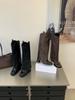 Maillard style brown retro thick heel short boots children's autumn new small thin pointed knight boots