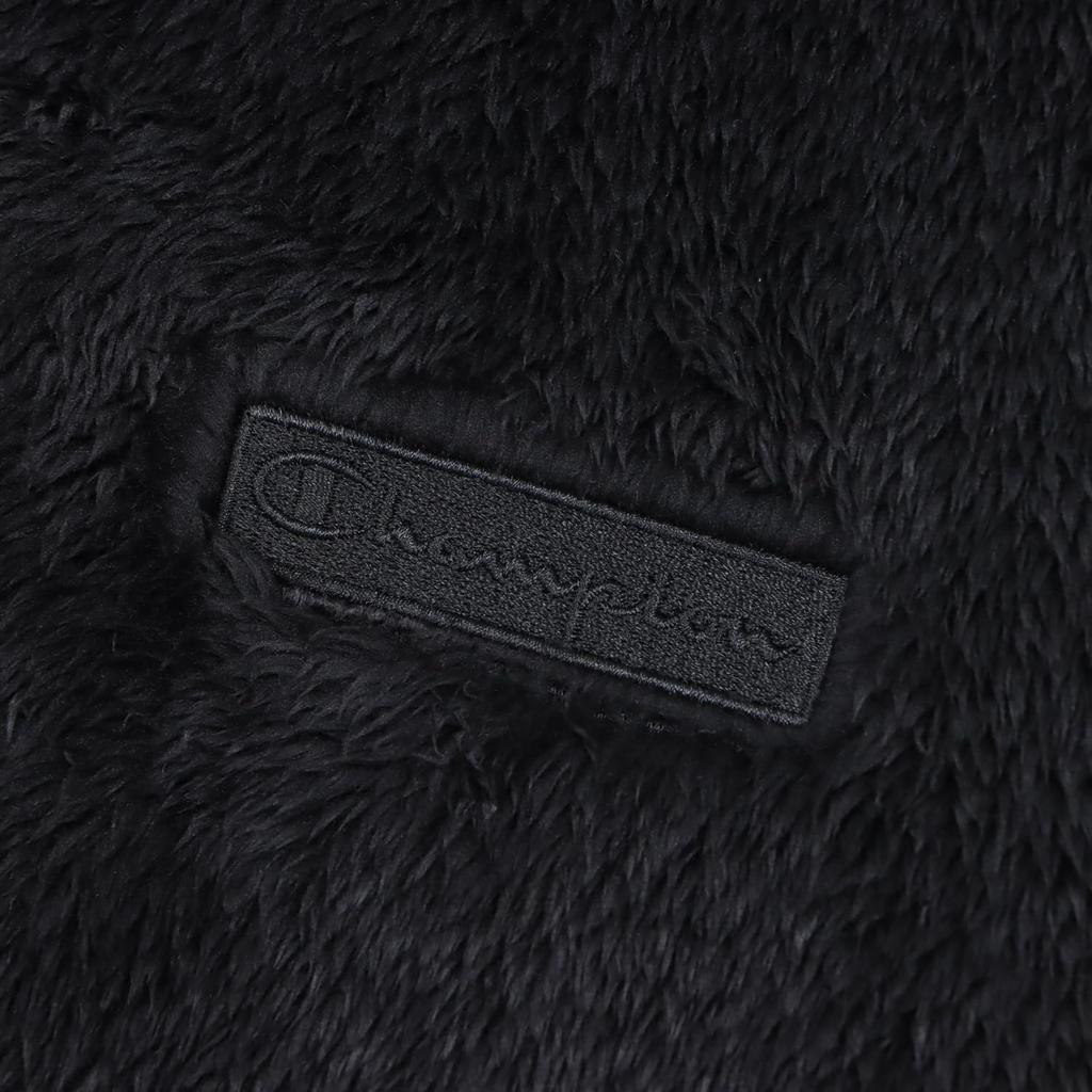 Champion Boa Fleece Zip Hooded Jacket with Script Logo Size L Men's High-Neck Embroidery, Black, (C3-L616/C3-L616Z)