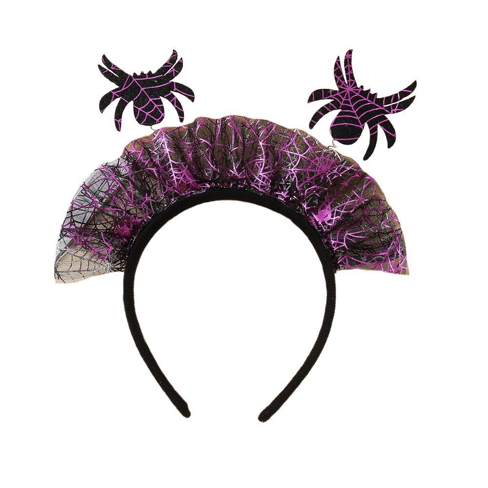 Funny Spider Web Headband Dark Style Day of The Death Headpiece Halloween Headband  Adult Costume фиолетовый