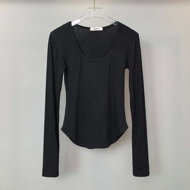 Dongdaemun Slimming Low-Cut Busty Long-Sleeve Women's Trendy T-Shirt