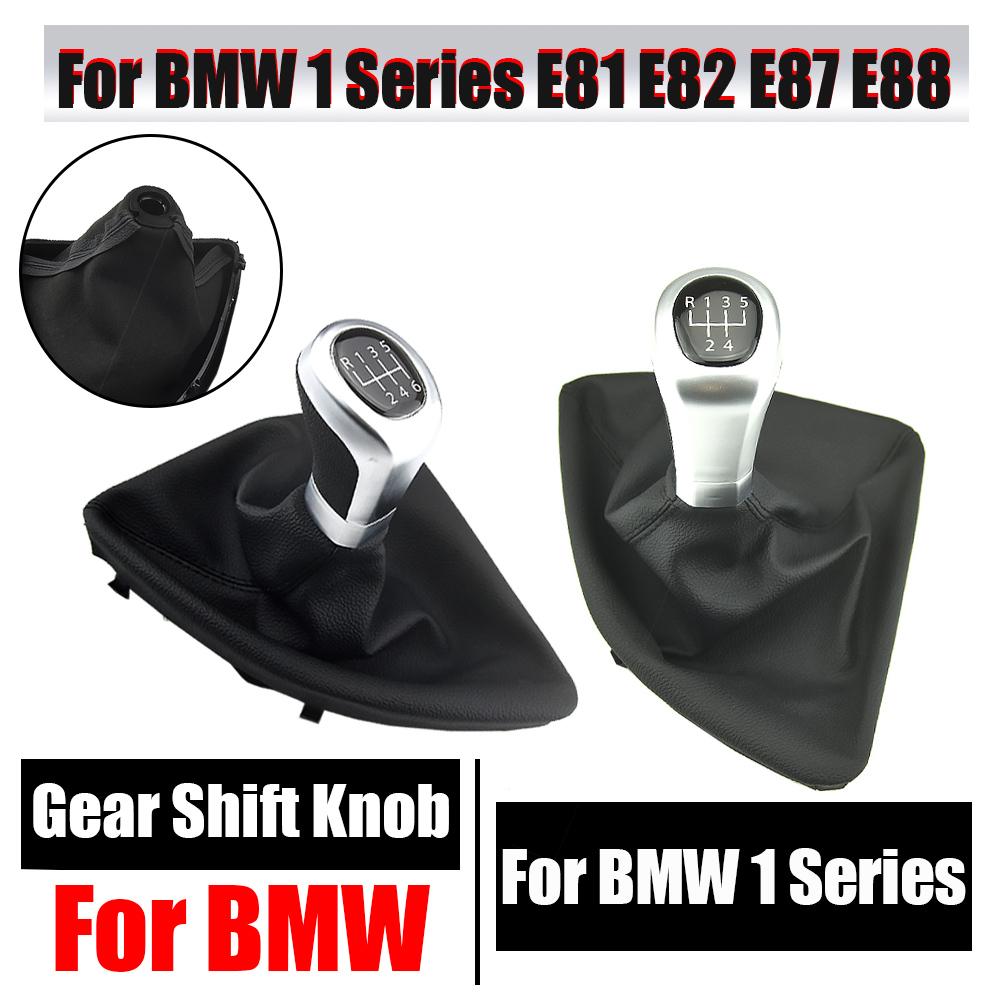 For BMW 1 Series E81 E82 E87 E88 2003-2013 Car-styling 5/6 Speed Level PU Leather Boot Gear Stick Shift Knob