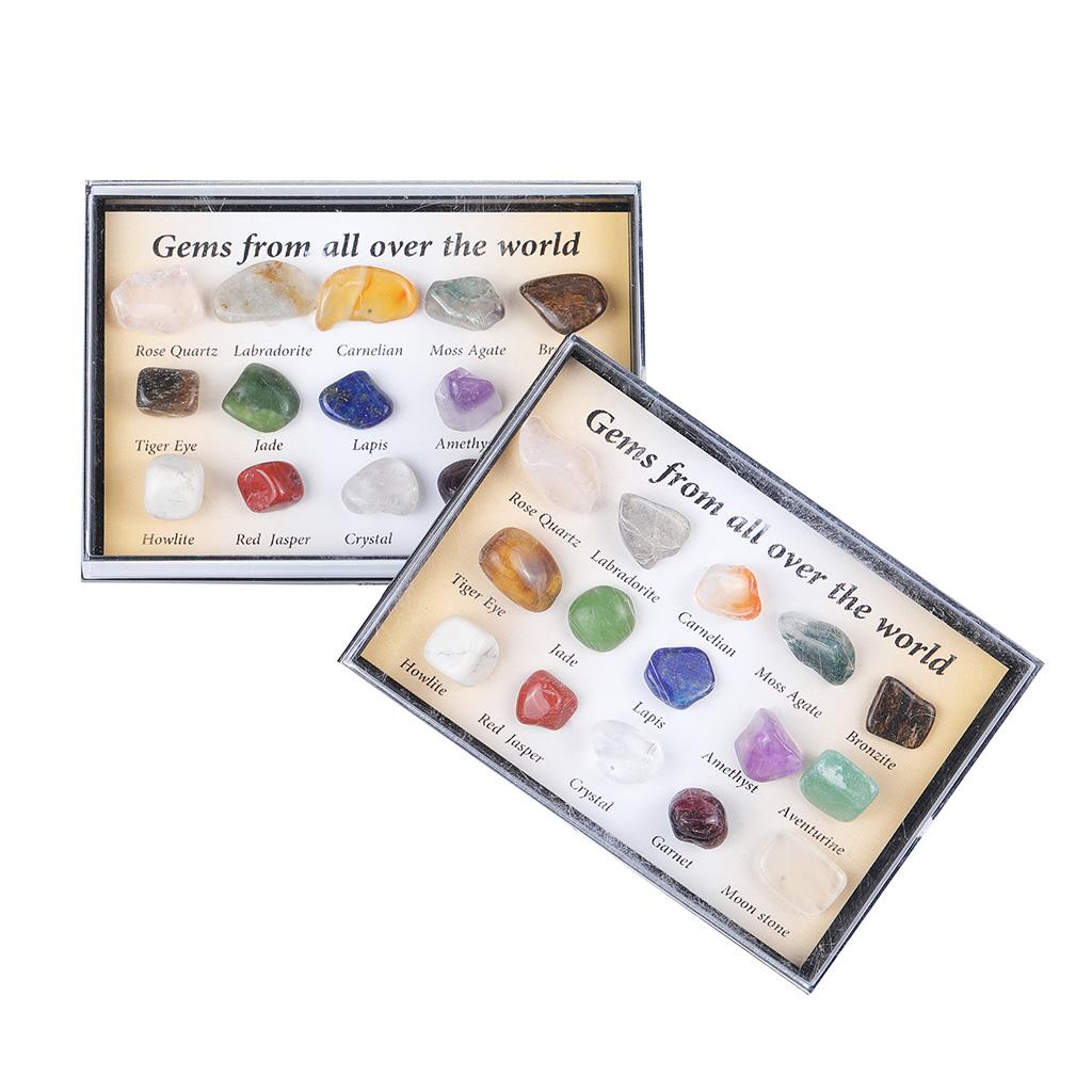 Colors Natural Stone Collection Set Box Stone Specimen for Art Collection