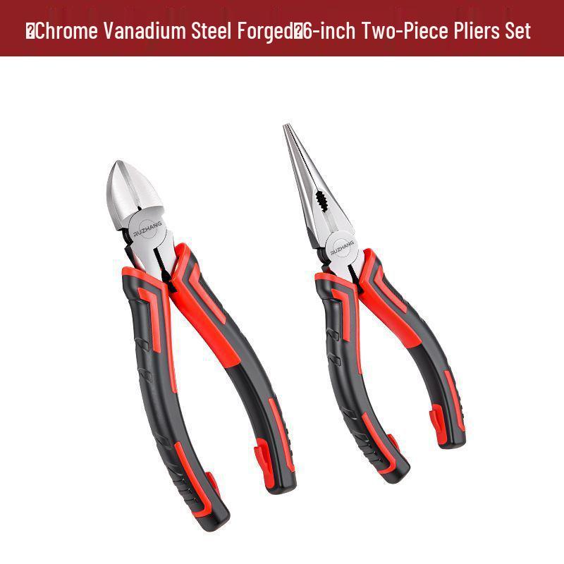 Multi-Functional Industrial-Grade Steel Wire Pliers: Diagonal Cutter, Needle Nose, and Labor-Saving Electrician Pliers with High Hardness