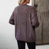 Vintage Solid Color V-Neck Knitwear Cardigan Loose Long Sleeve Sweater Top for Autumn Winter