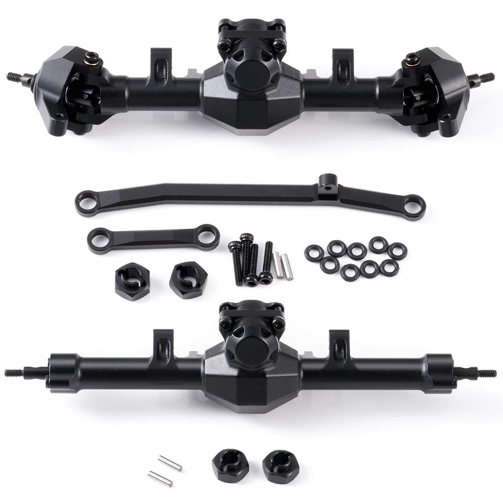MIBIDAO Alu Alloy Extended / Stock Length Front Rear Axle for Axial SCX24 Deadbolt C10 Wrangler Gladiator Bronco 1/24 RC Car