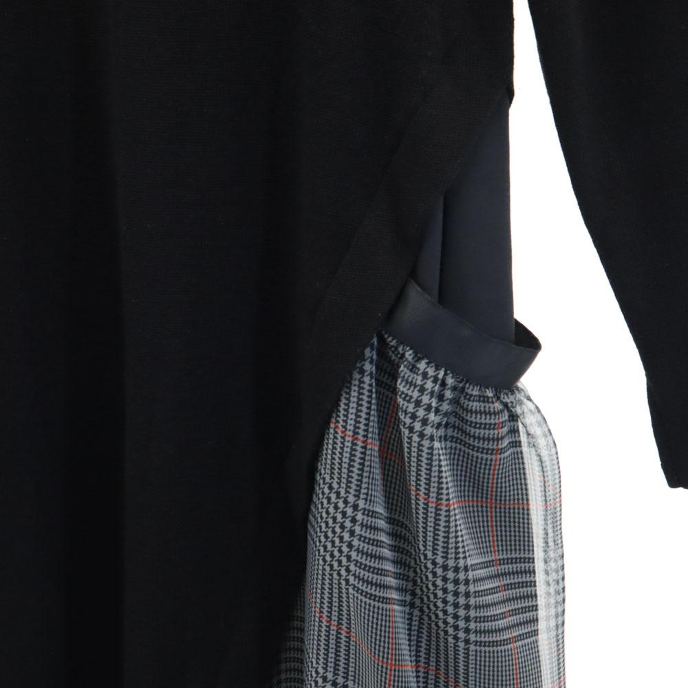 DENHAM made in Japan Long sleeve knit Long dress F black TROLL DRESS Women Used
