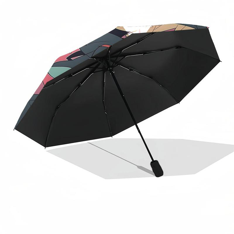 1pc Outdoor Umbrella with Anime Character Design - Automatic Opening/Closing, Portable Tri-Fold Design, 8-Rib Iron Frame - Perfect Gift for Fans,