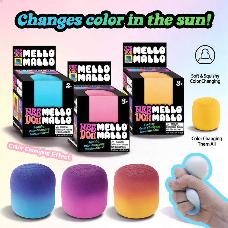 Mello Mallo Needoh Cambia Colore UV al Sole Fidget Sollievo dallo Stress Morbido Morbido Ansia Spremere ADHD Anti Ansia Scrivania Giocattolo Sensoriale