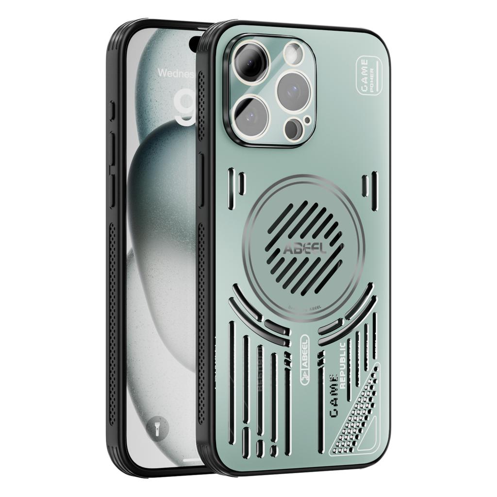 For iPhone 14 Pro Magnetic Case Aluminium Alloy+PC+TPU Hollow Heat Dissipation Phone Cover