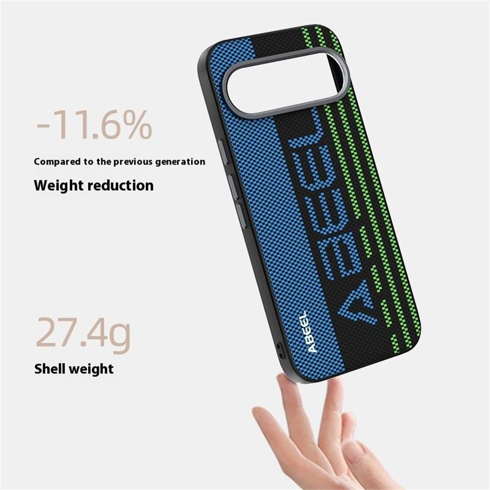 ABEEL For Google Pixel 10 Pro XL/9 Pro XL Case Compatible with MagSafe Printed PC TPU Aluminum Alloy Leather Phone Cover