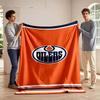 Edmonton Oilers Logo Blanket Design Print Blanket Soft and Cozy Perfect for the Living Room Bed Sofa or a Nap,gift