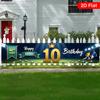Happy Birthday Soccer Banner, Player Kicking Ball Design, 17.7x78.7in Polyester Outdoor Courtyard Anniversary Decoration