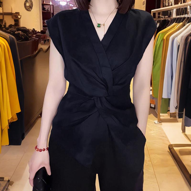 ZANZEA Women V-Neck Solid Color Casual Sleeveless Blouse