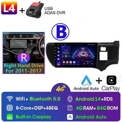 Car Radio For Toyota Aqua Prius C 2011-2017 Multimedia Automotive Autoradio Carplay Android Auto Wireless Video Car GPS WIFI