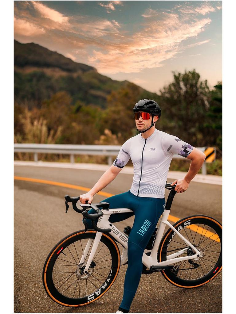 Lampaida Men's Quick-Dry Cycling Jersey - Summer Short Sleeve, Breathable Sportswear