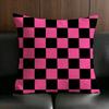 Merchandise Anime Checkerboard Cushion Cover Anti Dustmite Pillowcase Invisible Zipper Silky Short Plush Sofa Cushion Cover