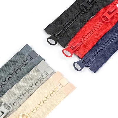 Resin Zipper Open-End Single/Double Sliders Zippers Two-Way Jacket Coat Long Zip Diy Bag Garment Sewing Accessories
