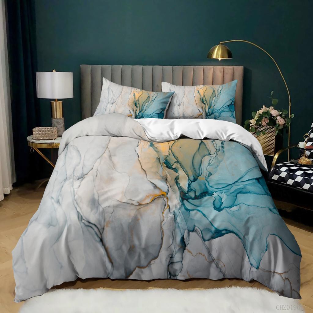 Home Textile Marble Texture Three-Piece Gradual Change Quilt Cover Digital Printing Bedding Batch