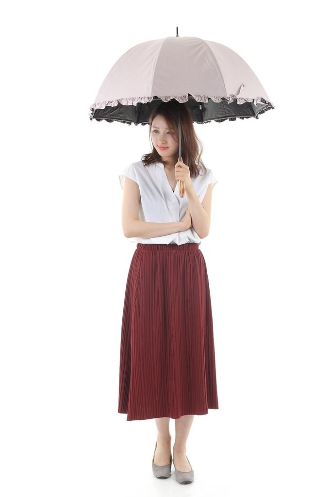 Okamoto Harajuku Store UV Cut Long Complete Sun Light Blocking Sun and Rain UV Protection Heat Manual Opening Heatstroke Sunburn Dome Fabric Lining