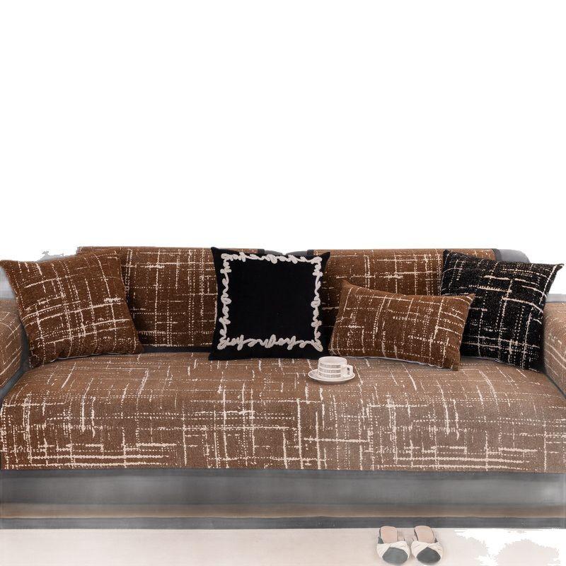 New Modern Light Luxury Sofa Cushion Universal In All Seasons, Simple High-End Simple Cover Cloth, Non-Slip Chenille Seat Cushion Cover