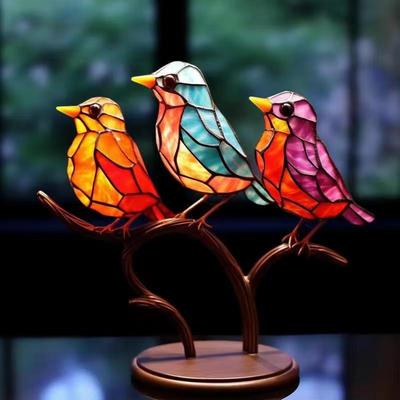 2024 New Home Ornaments: Small Bird & Flower Pendants for Festival Decor.