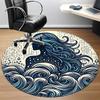 1pc Ocean Mermaid Office Round Area Rug,  Mat Suitable For Office, Under Office Chairs Bedroom Living Room Home Decor, Room Deco