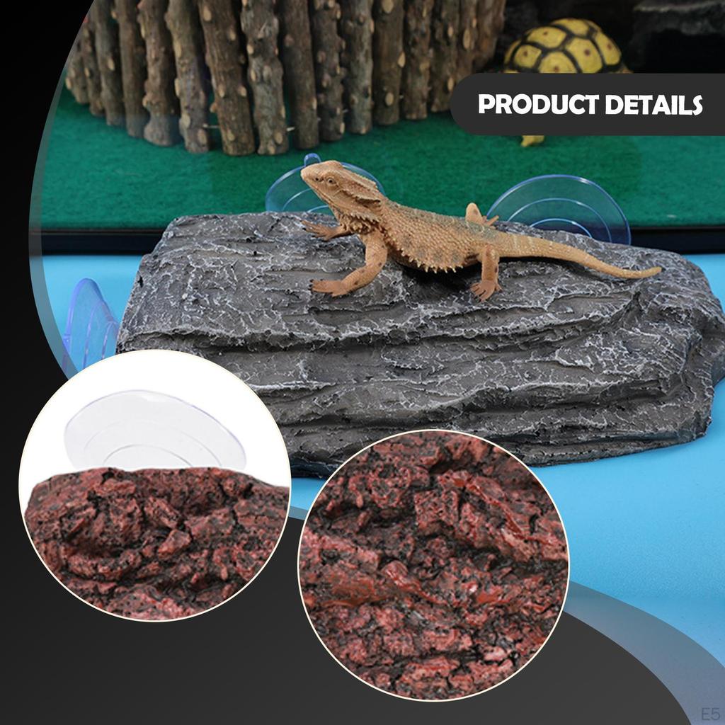 Turtle Basking Reptiles Dock Resting Terrace Stone Climbing Step with Suction Cups for Turtles