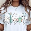 Dentist Shirt Dental Hygienist Tooth Fairy Happy Teeth New Dentist Gift Toothbrush Team Dental Assistant Tee Pediatric Dentistry School Grad