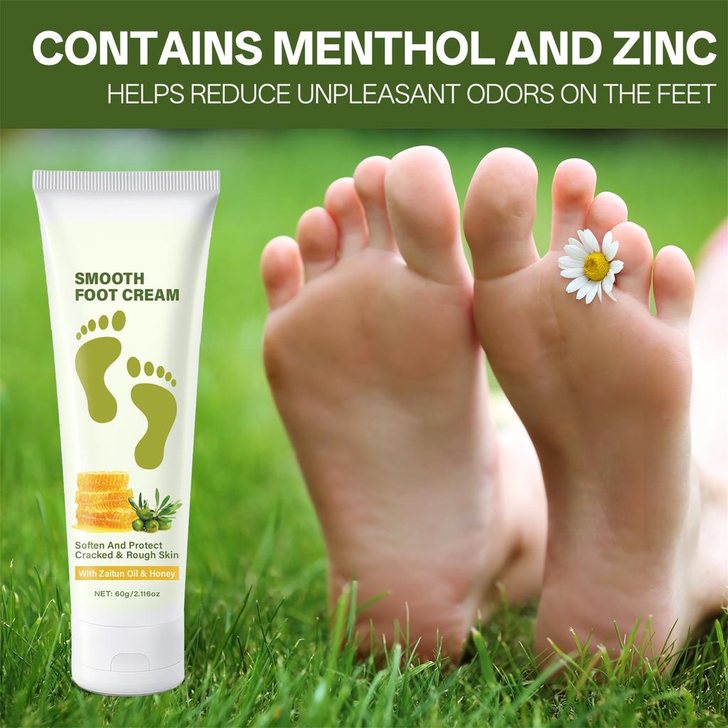 Creme para os Pés com Azeite de Oliva e Mel Suaviza e Repara a Pele Seca e Áspera 60g Creme para os Pés