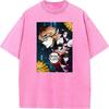 Demon Slayer Kochou Shinobu Inosuke Anime Clothing Men Women Retro Washed T-shirts Manga Cotton Tshirt Harajuku Male T Shirt