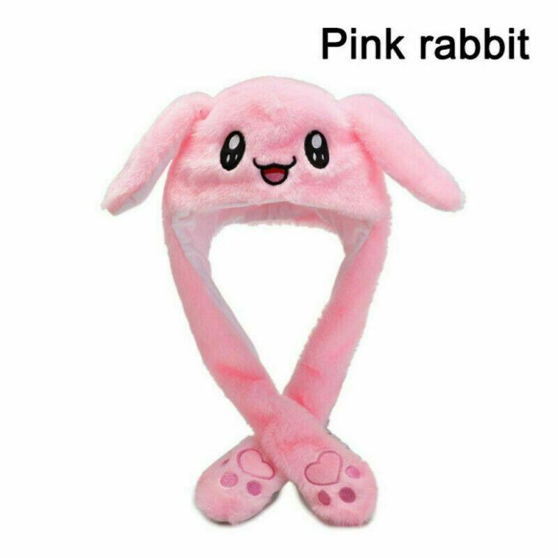 

Kawaii Hat Светящиеся кроличьи уши Hat Net Red Те же милые щипковые ушки будут перемещать осень и зиму Теплая кроличья шапка розовый