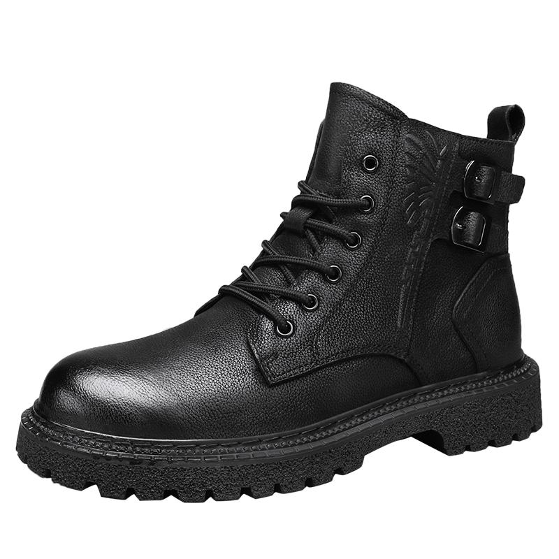 Men Ankle Boots Retro British High-top Men Boots Fashion High Quality Leather Shoes New Outdoor Men Motorcycle Boots