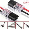 10pcs 2 Pin 2 Way Universal Compact Wire Terminals, No Wire-Stripping Required, Toolless Spring Wire Connectors, Quick Splice