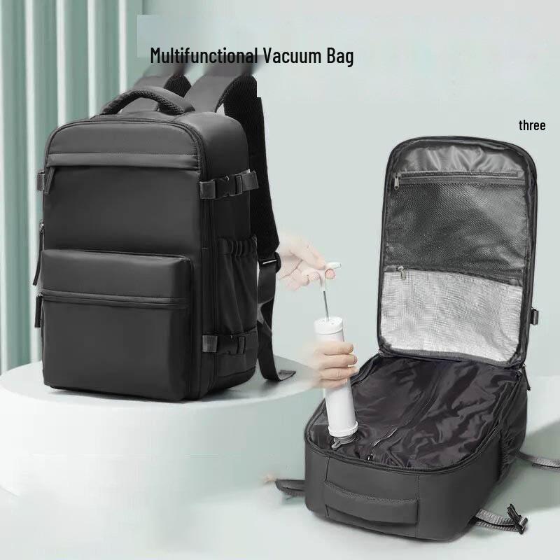 Versatile Unisex Large Capacity Laptop Backpack with Multi-Layer Storage & Compressible Vacuum Bag