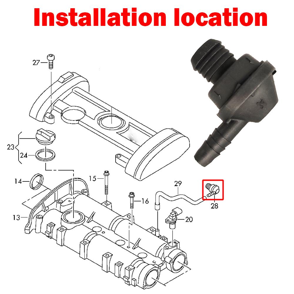 Engine Breather Hose One Way Valve For Seat Toledo Altea Xl 5p Cordoba Ibiza 6L 6j 6P Leon MK2 1p 030103175B