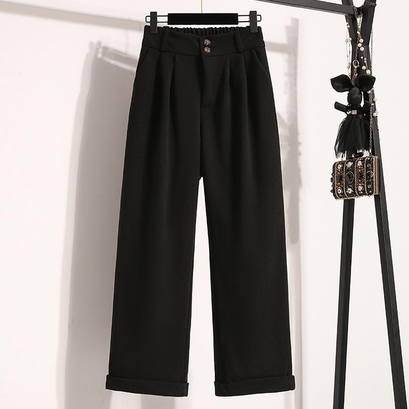 

DIMANAF Осень Зима 2025 Женские Брюки Большого Размера Толстые Модные Женские Длинные Брюки Свободные Брюки Оверсайз L