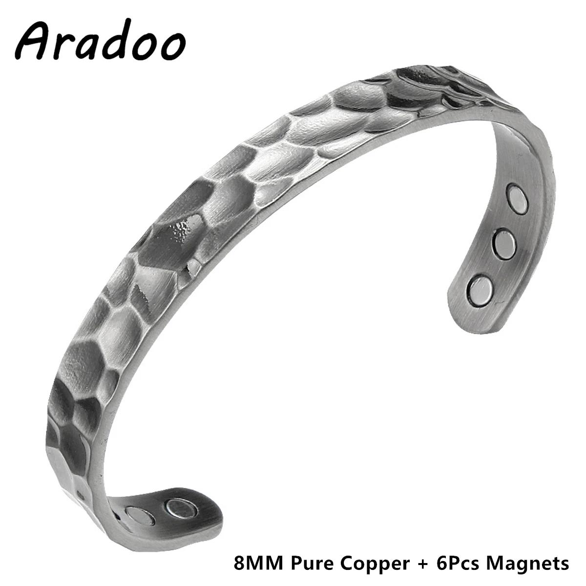 

Pure Copper 3500 Gauss Magnetic Therapy Open Cuff Bracelets