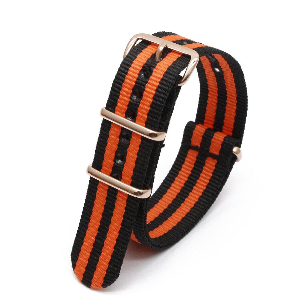 Rose Gold Buckle Nylon Watch Strap - Canvas Replacement for DW Watches