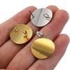 No Fade 10pcs Stainless Steel Round Bent Curved Ear Studs Gold Color Earring Base Earrings Plug for Jewelry Making DIY Supplies