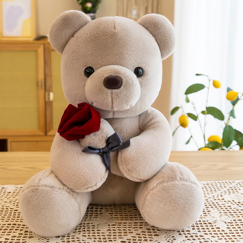 Teddy Bear Doll Bear Catching Machine Doll Holding Rose Plush Teddy Bear Valentine's Day Gift Annual Meeting Gift