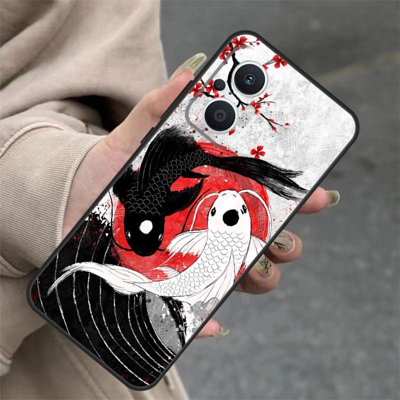 Koi Fisch Yin Yang Hülle Für OPPO Reno 14 10 11 12 13 Pro 11F 12F 13F 14F 7 8 Lite OPPO Find X9 X8 X5 Pro Abdeckung