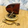 Handmade Brass Compass, Antique Nautical Pocket Navigation, Pirate Explorer Gift (Leather Case)