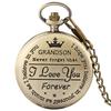 Engraved Retro Quartz Pocket Watch for Son, Husband, Grandpa