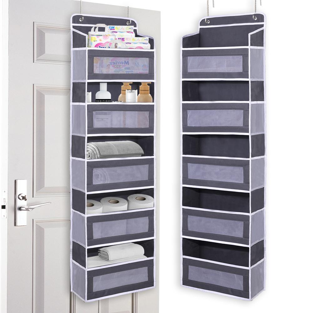 5-Shelf Hanging Storage Organizer Bag Organizer Door Storage Device with 5 Side Bags Mesh Window Storage for Bedroom Pantry