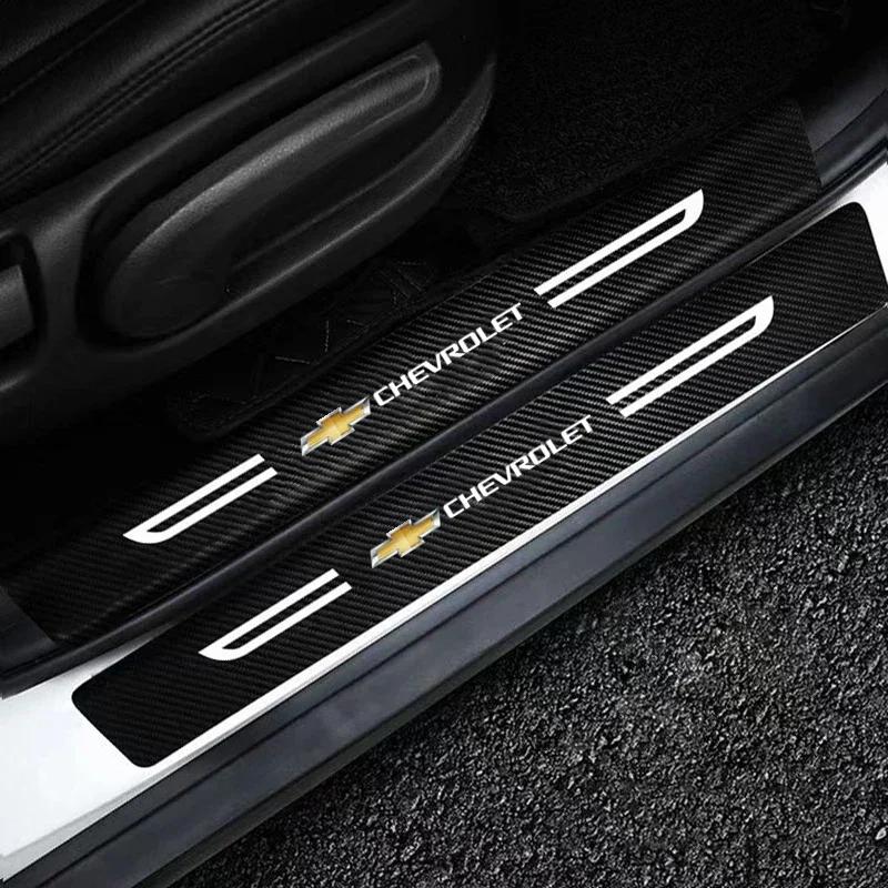 For Chevrolet Car Door Threshold Anti Scratch Stickers Cruze Malibu Cavalier Monza Sail Trax Equinox Captiva Lacetti Orlando