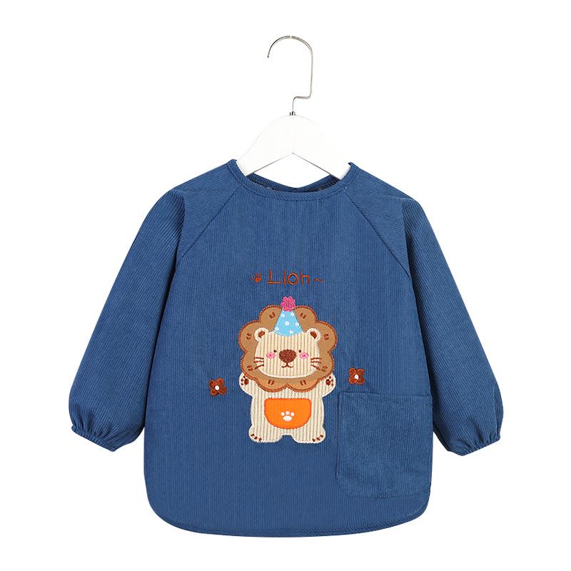 Wasserdichte Cord-Latzhose für Kinder, Baby-Lätzchen, Unisex-Schürze - Fleckenabweisend, Langarm zum Essen
