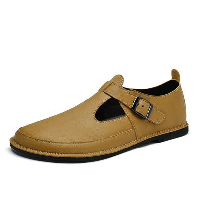 Printemps Automne Nouveaux Mocassins Confortables à Semelle Plate Chaussures Décontractées en Cuir pour Homme Chaussures de Marche Respirantes Creuses pour Homme