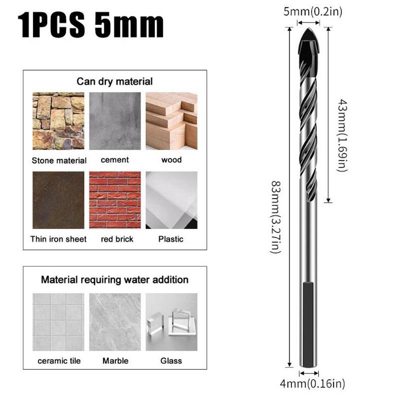 

Дырокол для плитки Дрель для стен Стекло Цемент Бетон Сверло Сплав Высокая Твердость Триангулятор Дрель Многофункциональные Инструменты 5mm чёрный