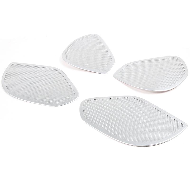For Jaguar F-Pace f pace x761 2016 Aluminum Alloy Silver Car Door Speaker Cover Decorative Sticker Car Accessories